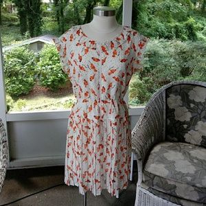 Willow&clay Orange bird dress size Large NWT